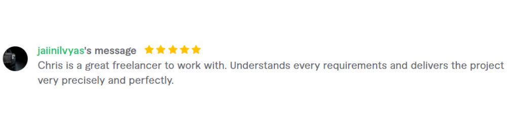 By jainilvyas - Chris is a great freelancer to work with. Understands every requirements and delivers the project very precisely and perfectly.