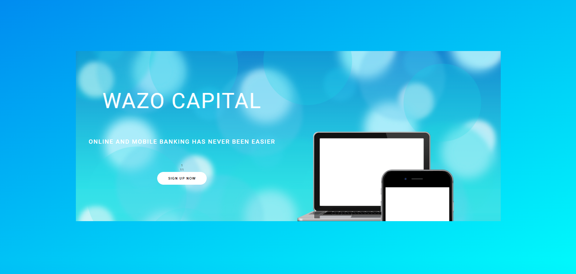 A view of the hero section for wazo capital
